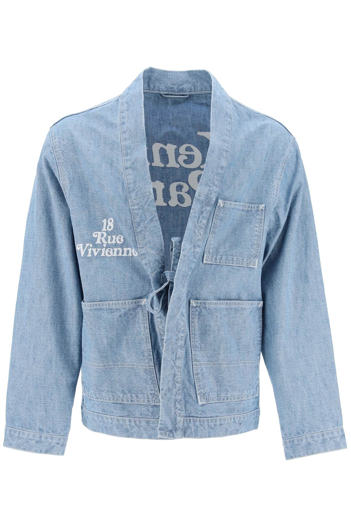 Kenzo Kimono Jacket In Japanese Denim   Light Blue