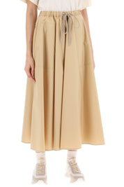 Moncler Midi Poplin Skirt In   Beige