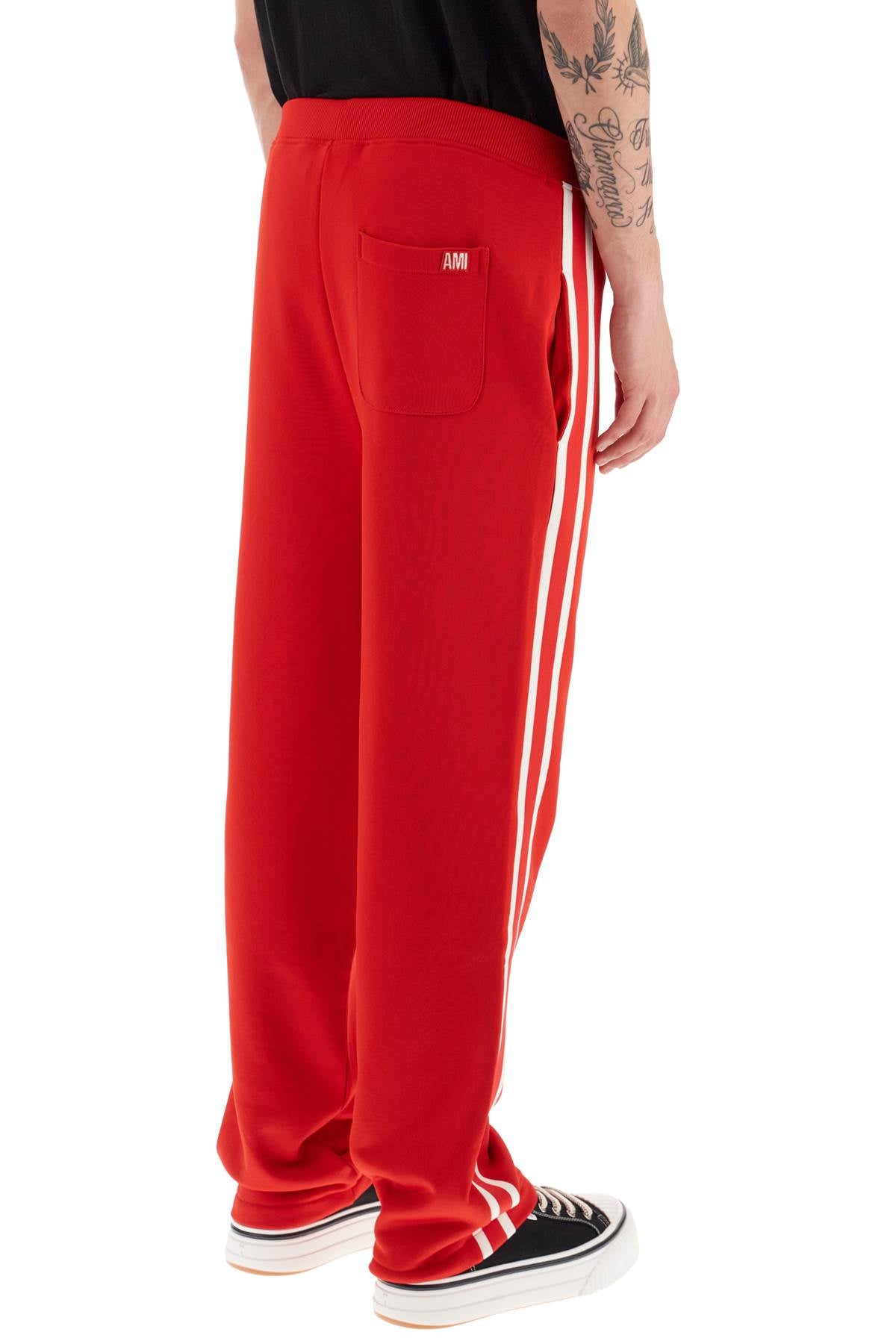 Ami Alexandre Matiussi Track Pants With Side Bands   Red