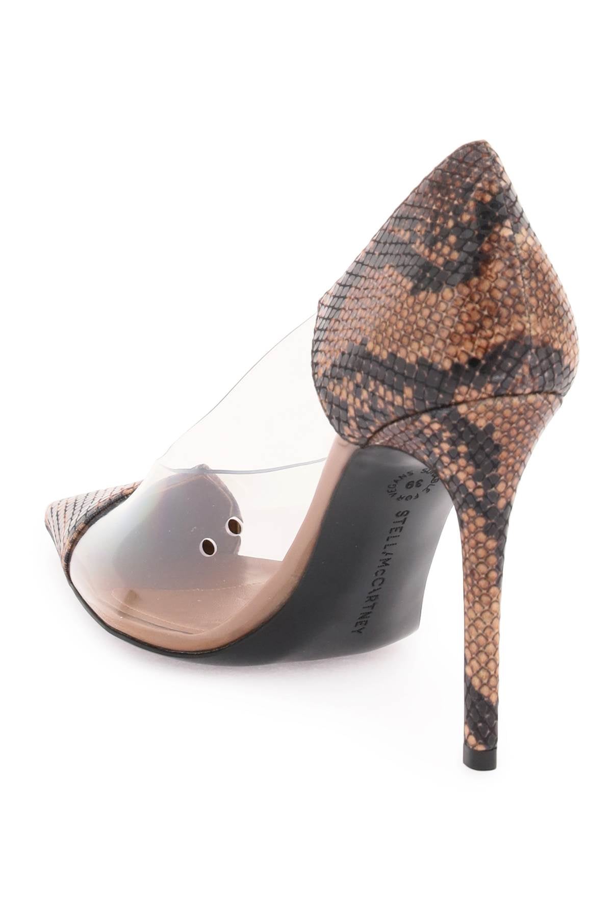 Stella Mc Cartney Python Print Transparent Pumps   Brown