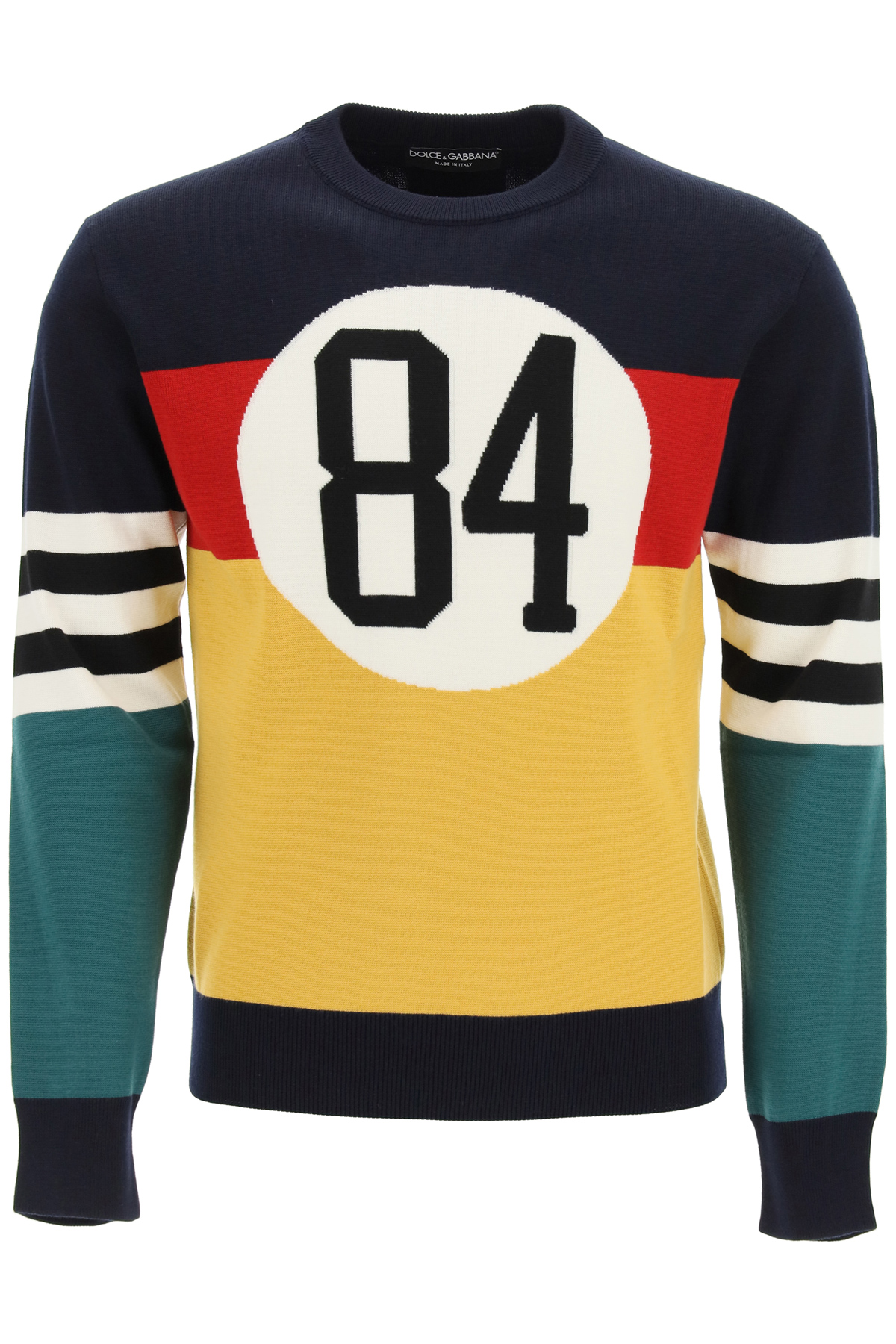 Dolce & Gabbana Color Block Wool Sweater   Blue