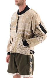 Children Of The Discordance Bomber Jacket With Bandana Motif   Beige