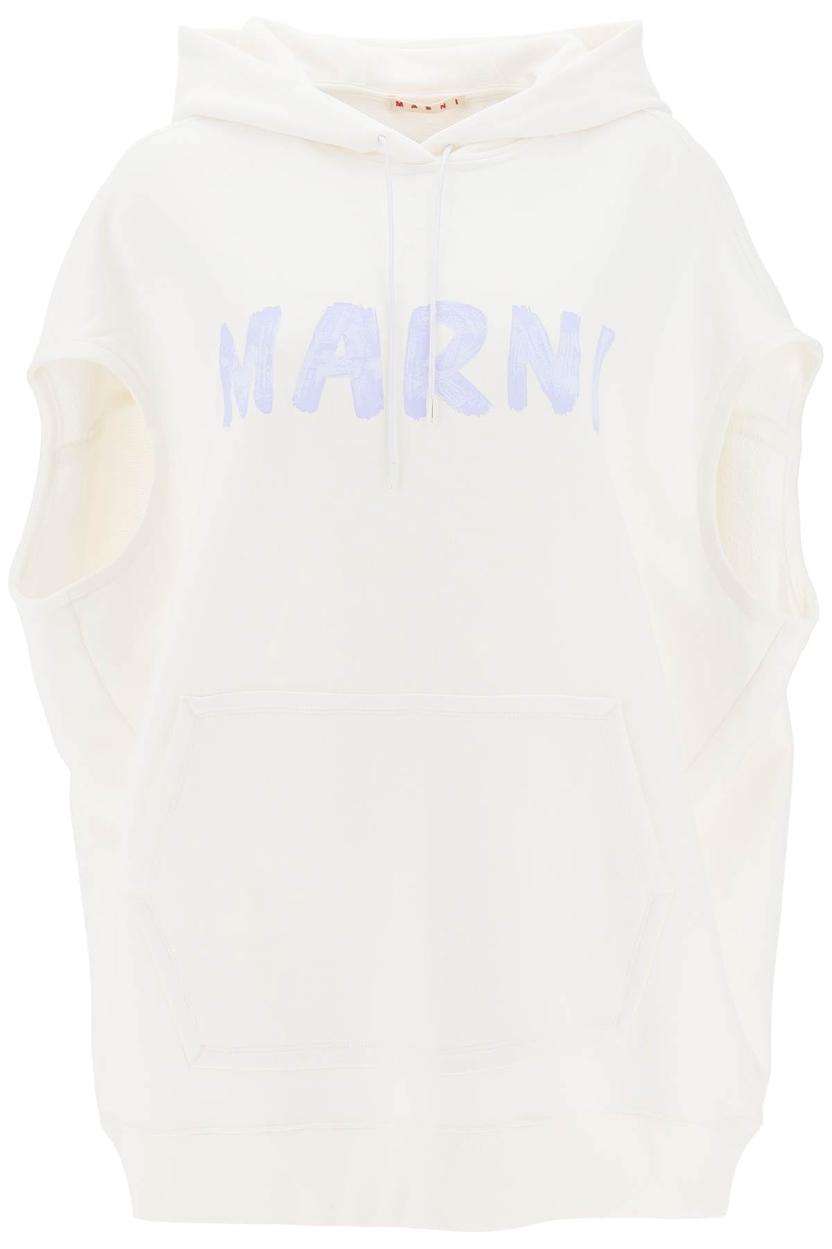 Marni Sleeveless Sweatshirt With Logo Print   White