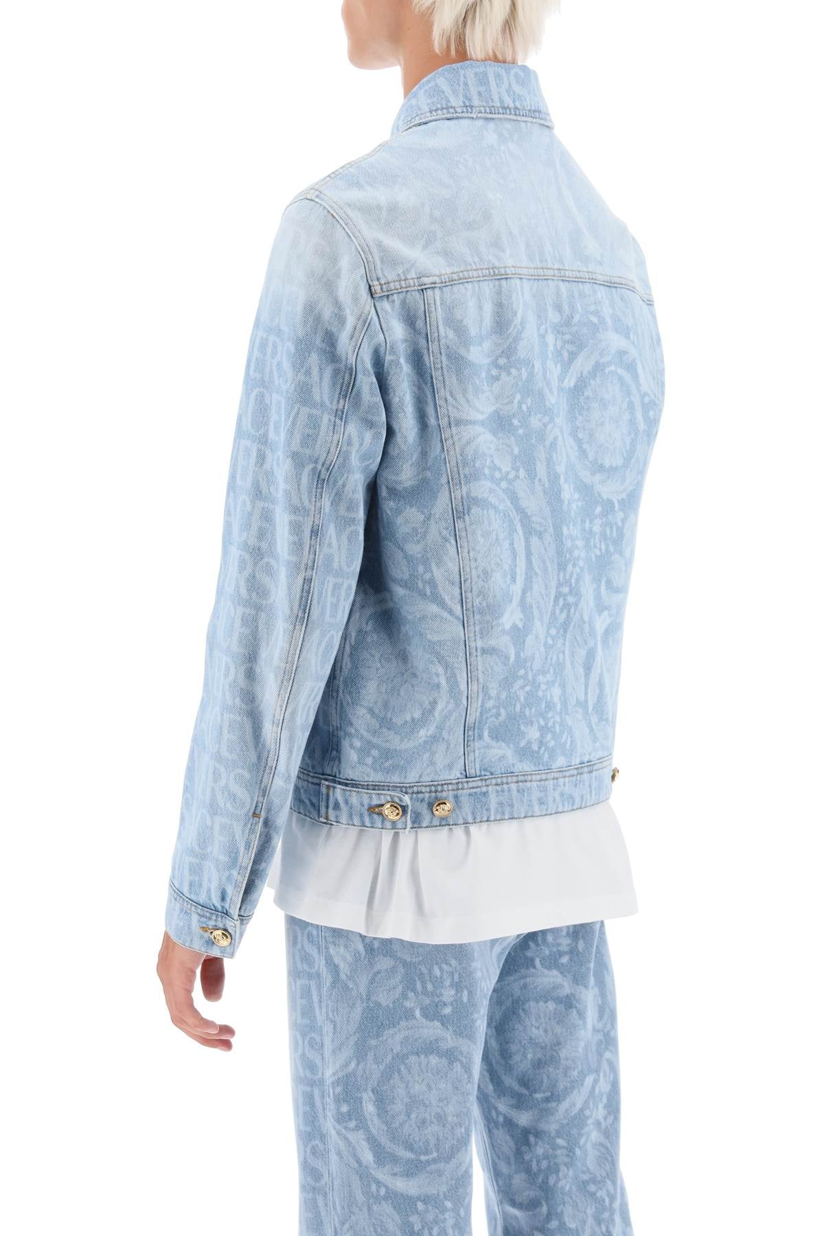 Versace Allover Denim Jacket   Blue