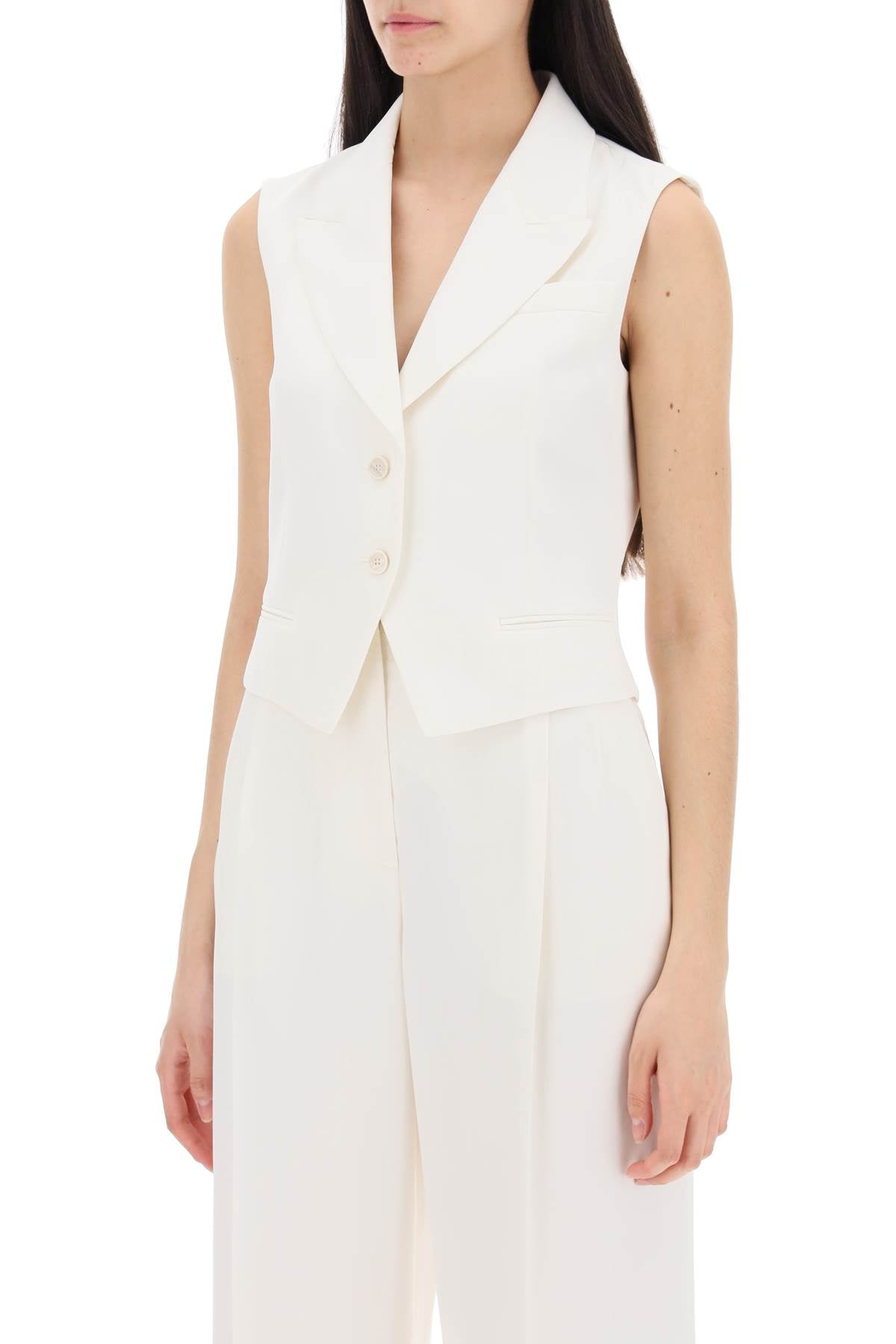 Alexander Mcqueen Cropped Viscose Twill Vest For   White