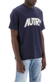 Autry T Shirt With Maxi Logo Print   Blue