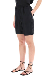 Loulou Studio Silk Zinia Shorts Set   Black