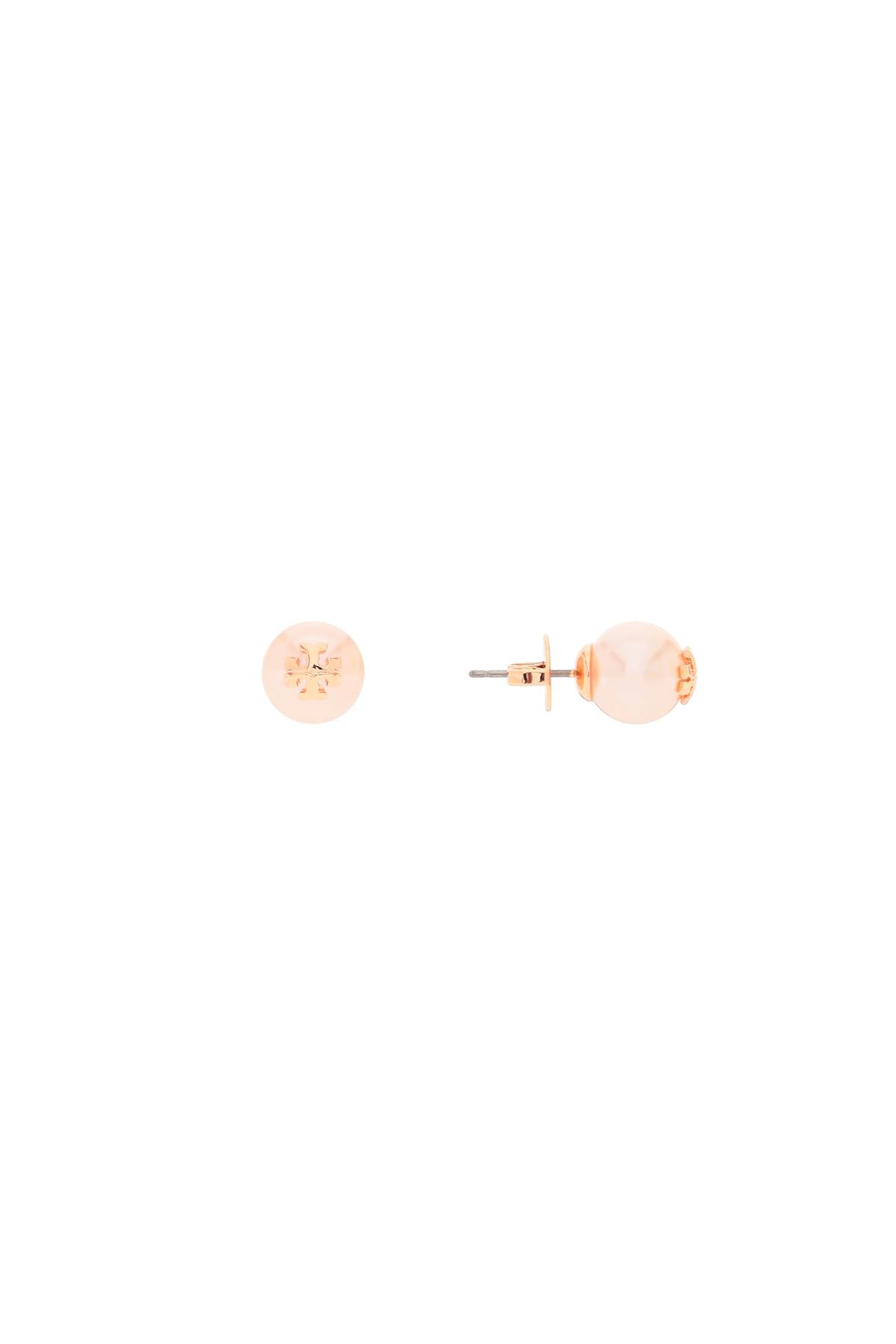 Tory Burch Kira Pearl Earrings With   Pink