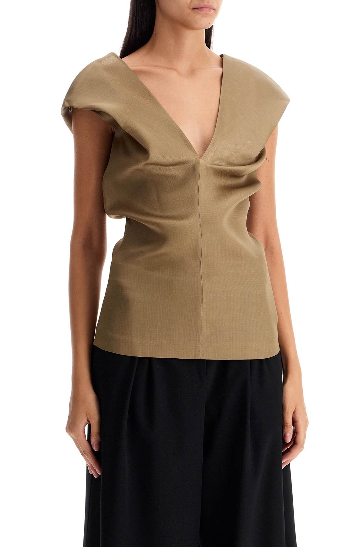 Khaite "silk Gazar Top Set   Khaki