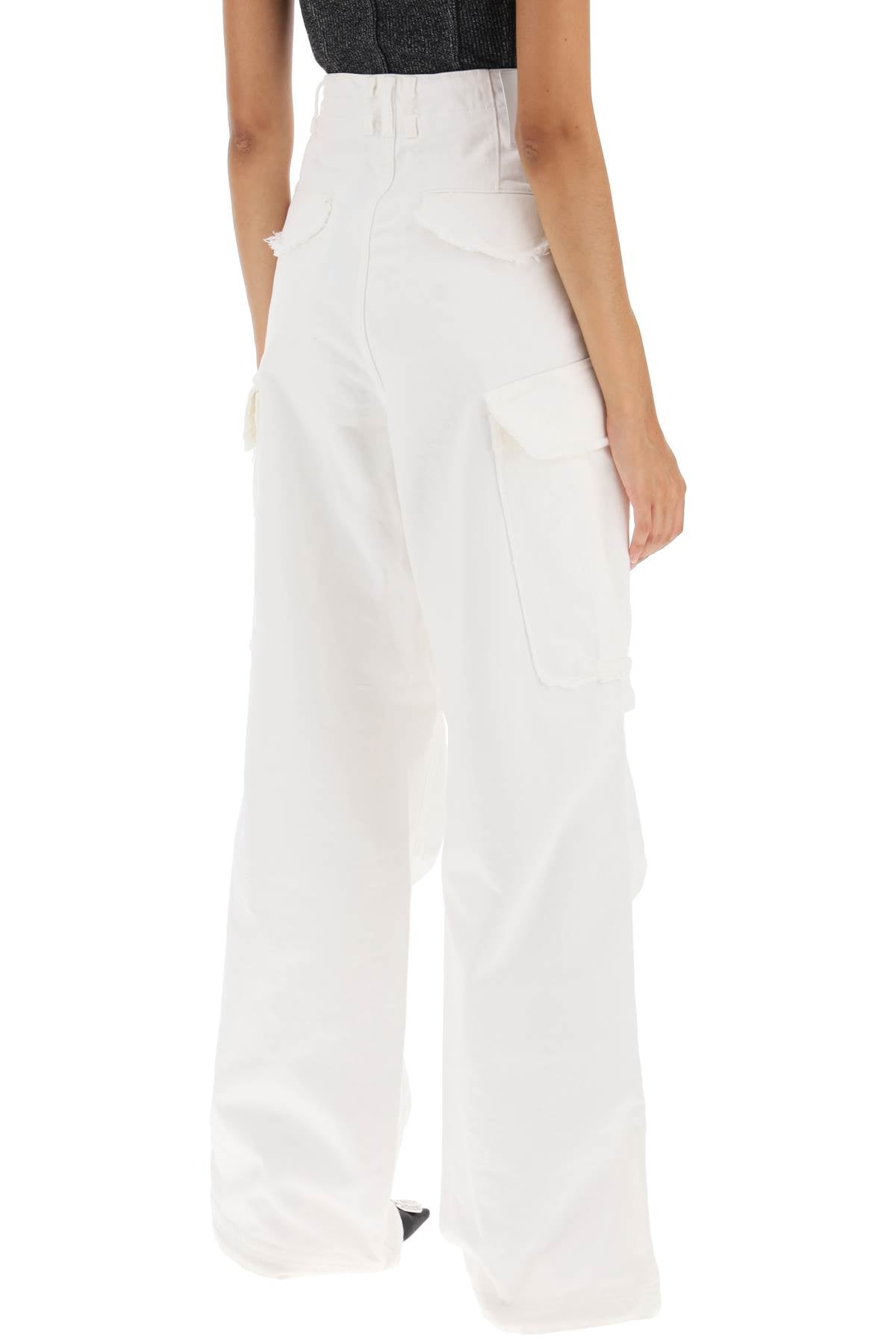 Darkpark Vivi Wide Leg Cargo Jeans   White