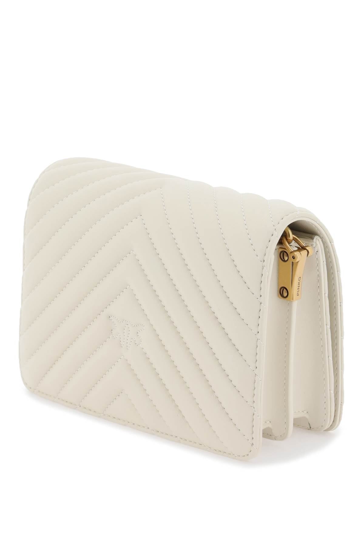 Pinko Love Click Mini Chevron Bag   White