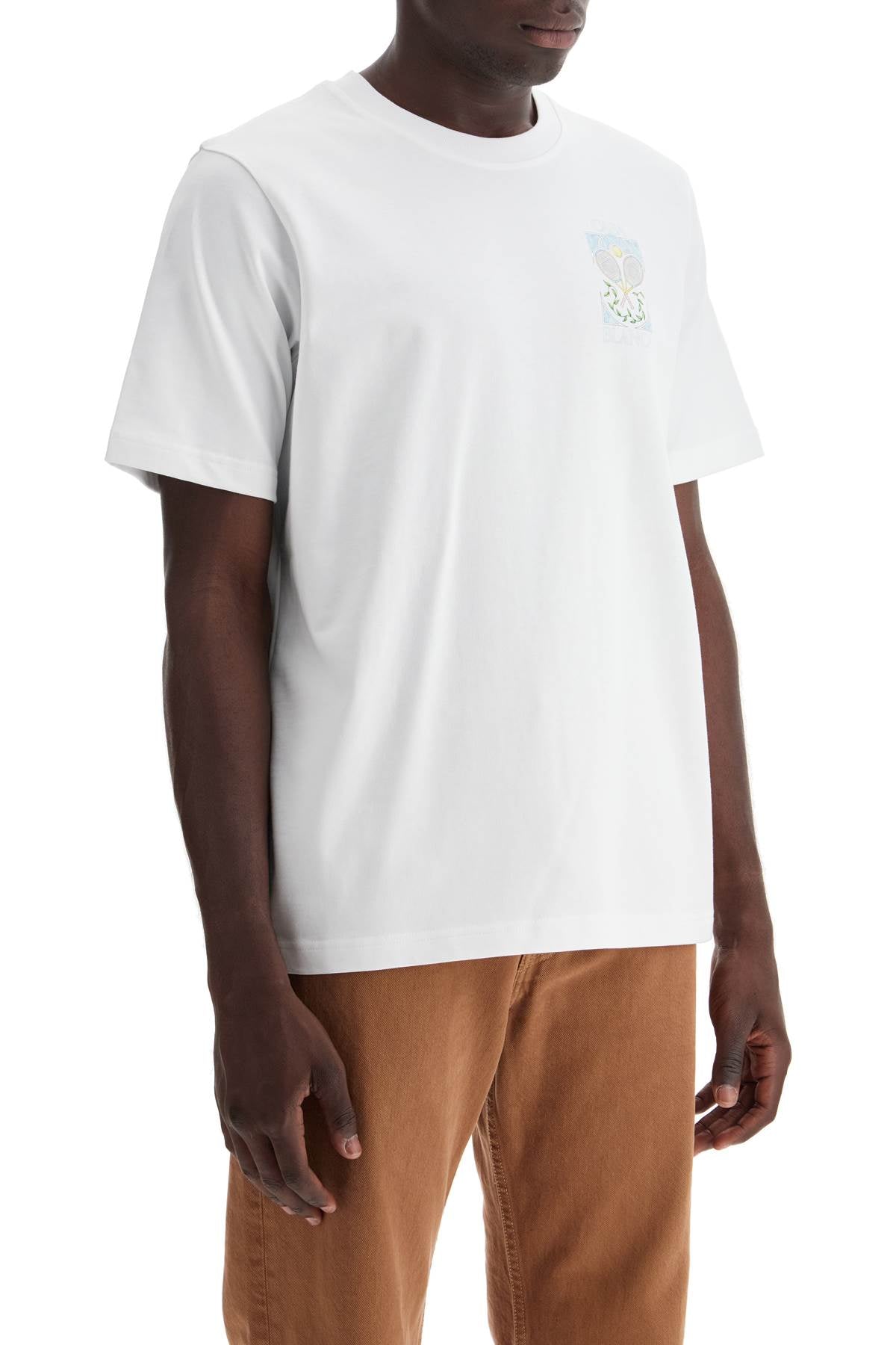 Casablanca Pastel Tennis T Shirt   White