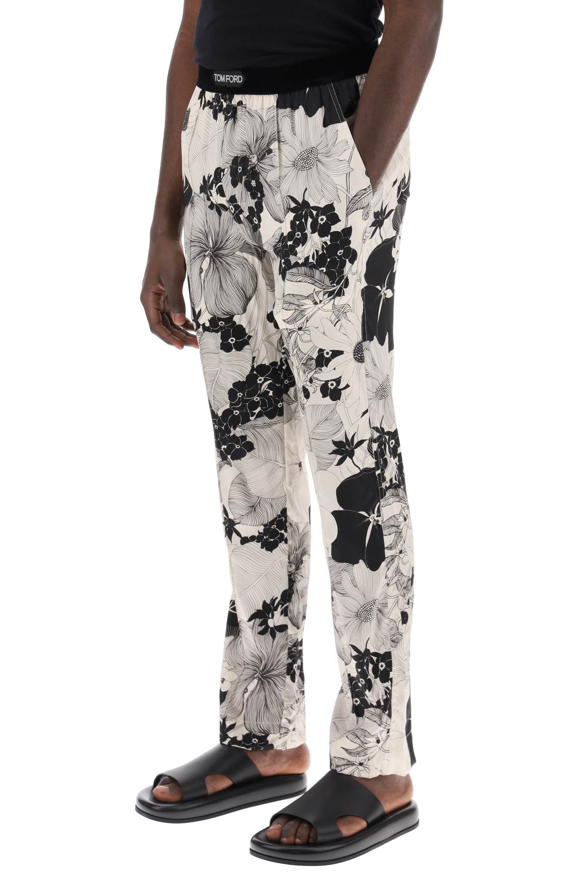 Tom Ford Pajama Pants In Floral Silk   Neutral