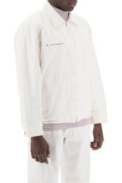 Mm6 Maison Margiela Distressed Cotton Canvas Jacket   White