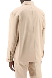 Maison Kitsune Cotton Gabardine Overshirt   Beige