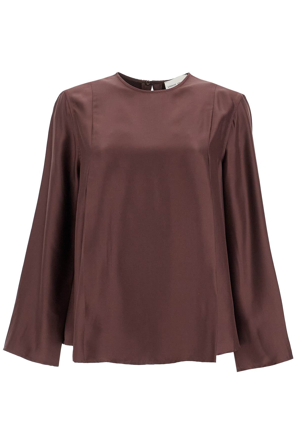 Loulou Studio Silk Adalyn Blouse   Brown