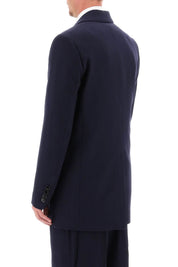 Ami Alexandre Matiussi Wool Serge Double Breasted Blazer   Blue