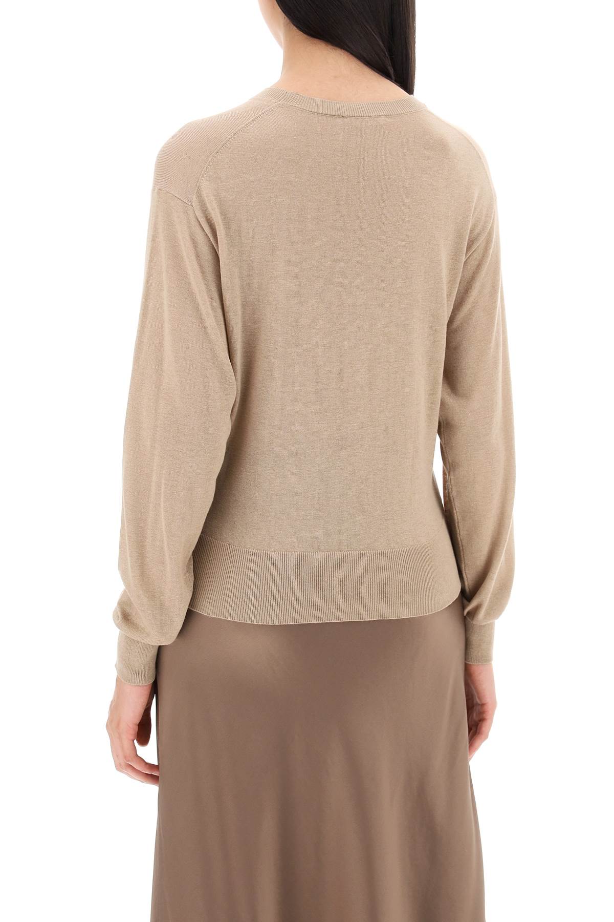 By Malene Birger Wool And Silk Blend Pullover Sweater By   Beige