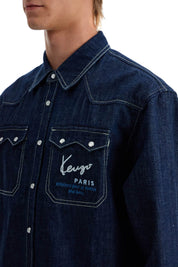 Kenzo Denim Western Shirt For Men   Blue