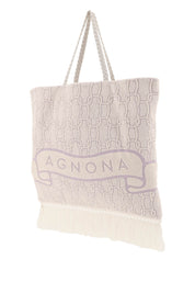 Agnona Cotton Tote Bag   White