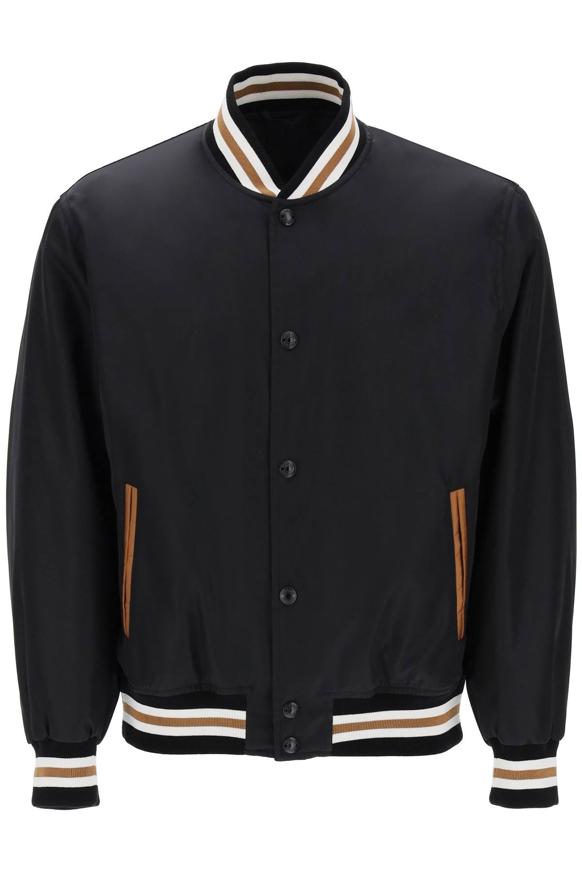 Versace Medusa Flame Nylon Bomber Jacket   Black