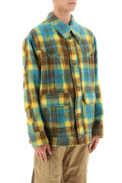 Andersson Bell Brushed Yarn Overshirt With Check Motif   Multicolor