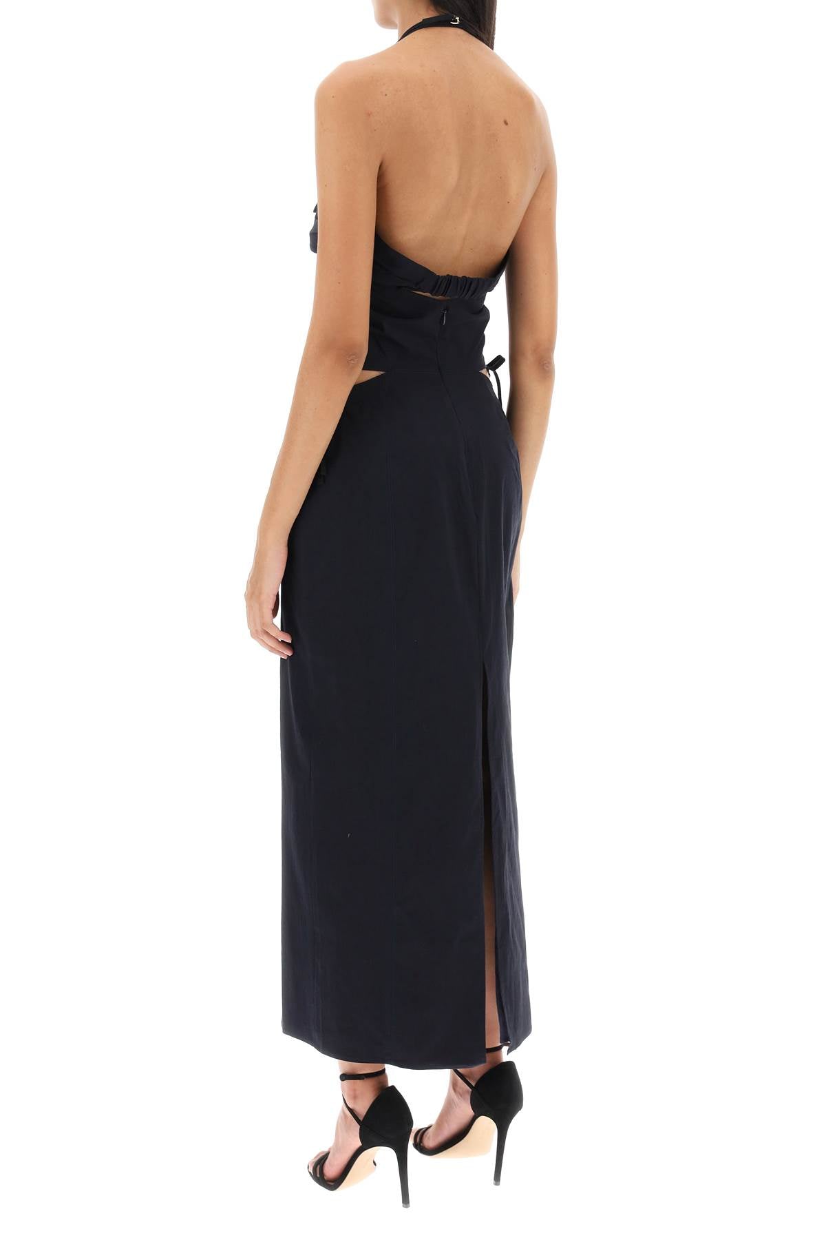 Jacquemus La Robe Ruban Cut Out Long Dress   Blue