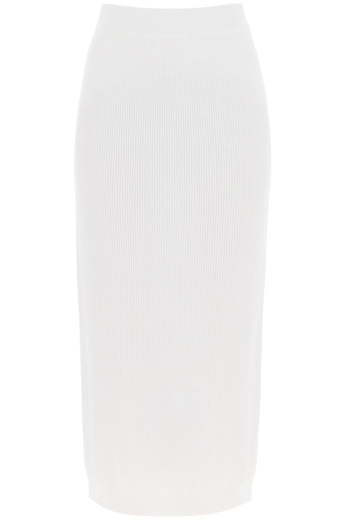 Brunello Cucinelli Cotton Knit Midi Skirt   White