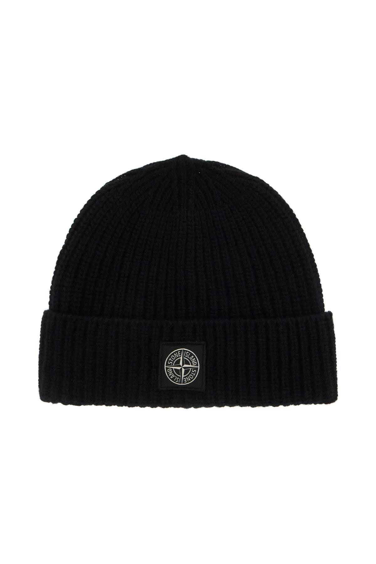 Stone Island Woolen Beanie Hat   Black