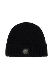 Stone Island Woolen Beanie Hat   Black