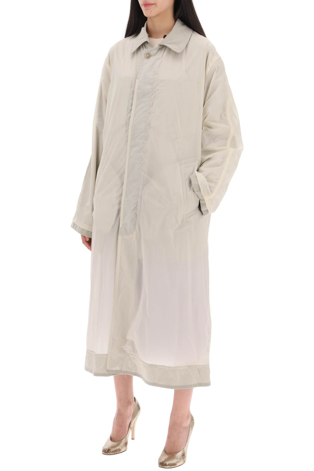 Maison Margiela Reversible Trench Coat With Déco   Neutral