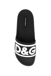 Dolce & Gabbana Logo Rubber Slides   Black