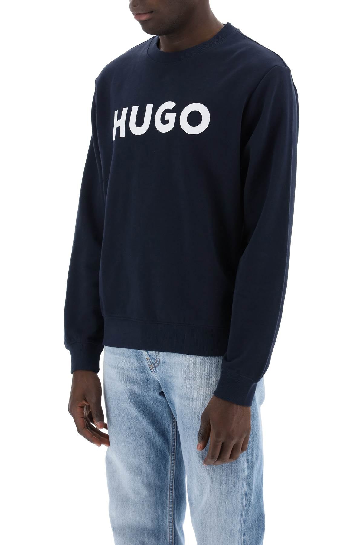 Hugo Dem Logo Sweatshirt   Blue