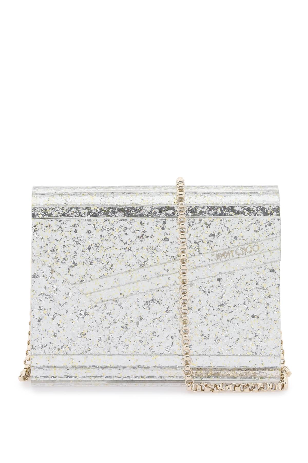 Jimmy Choo Candy Glittered Clutch   Silver