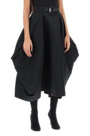 Alexander Mcqueen Peg Top Skirt In Polyfaille   Black