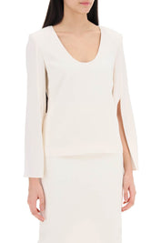 Roland Mouret "cady Top With Flared Sleevereplace With Double Quote   White