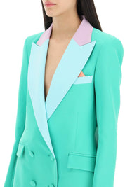 Hebe Studio 'Bianca' Double Breasted Blazer In Neo Crepe   Green