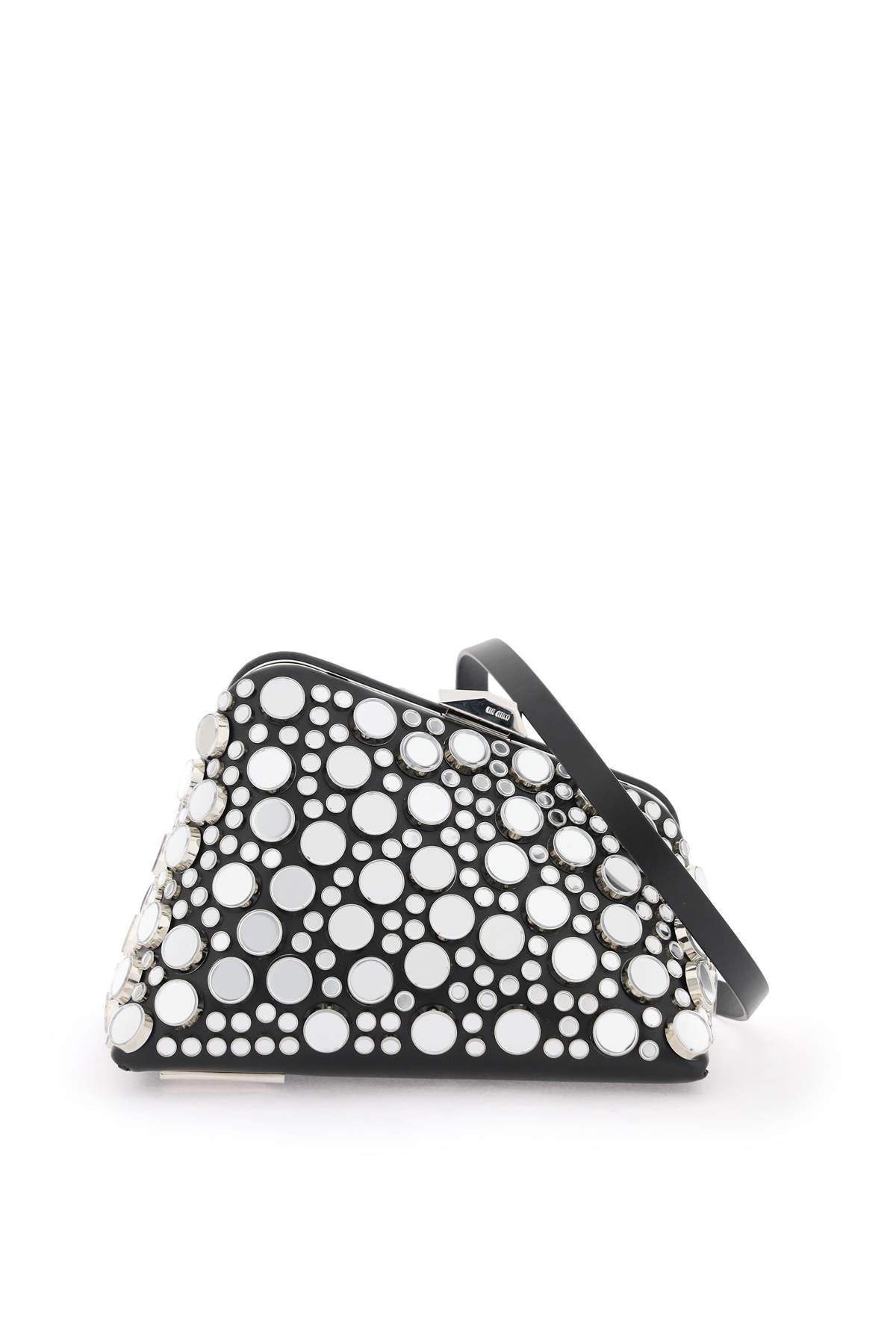 The Attico Mini Midnight Clutch With Mirrored Studs   Silver