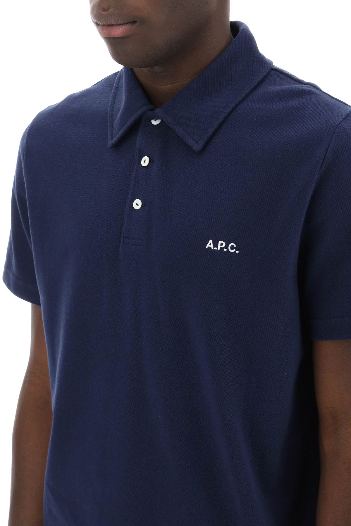 A.P.C. Austin Polo Shirt With Logo Embroidery   Blue