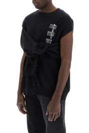 Mm6 Maison Margiela Replace With Double Quotesweatshirt With Cut Out And Numeric   Black