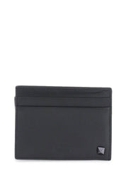 Valentino Garavani Rockstud Leather Card Holder   Black