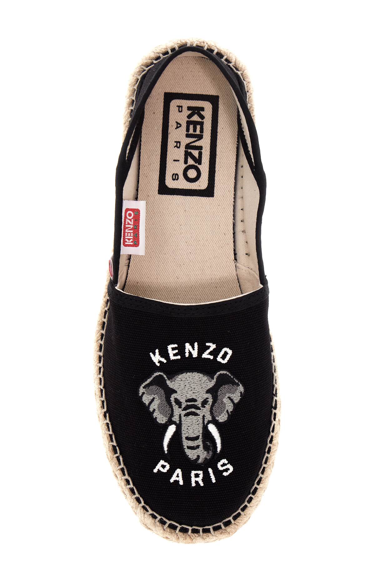 Kenzo Canvas Espadrilles With Logo Embroidery   Black