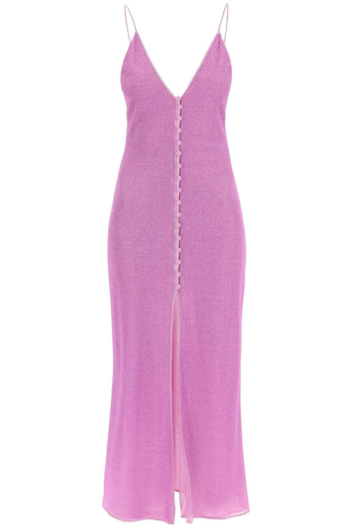 Oséree Lurex Knit Midi Dress In   Pink