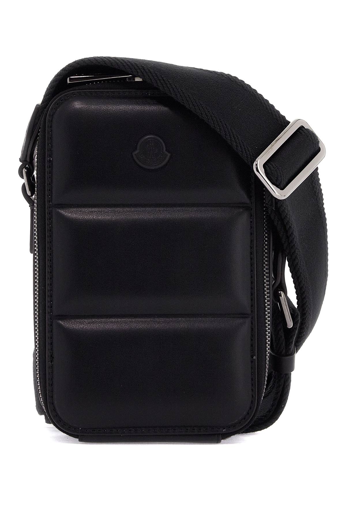 Moncler Vertical Shoulder Bag With Adjustable Strap   Black