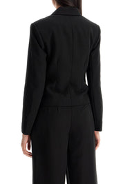 Ganni Short Lightweight Twill Blazer   Black