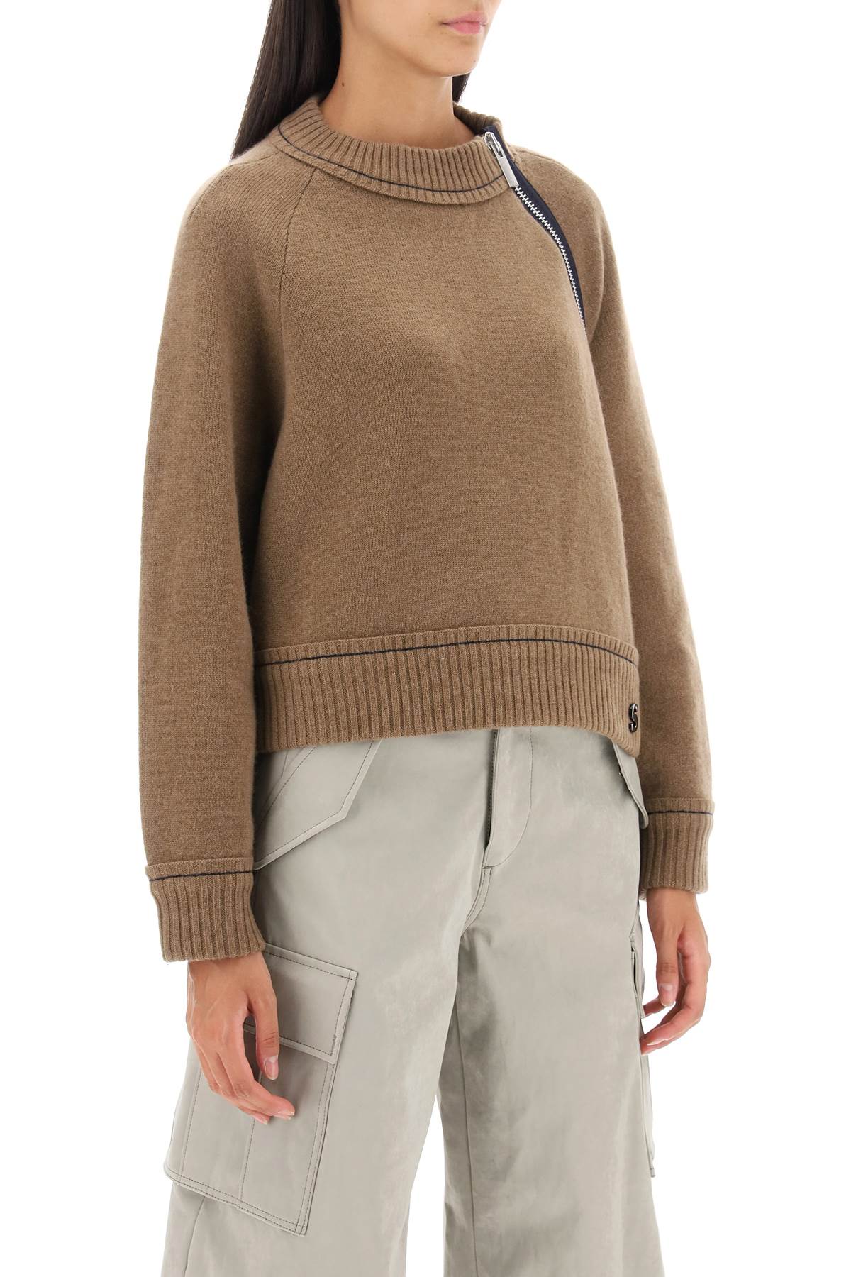 Sacai Cashmere Cotton Sweater   Brown