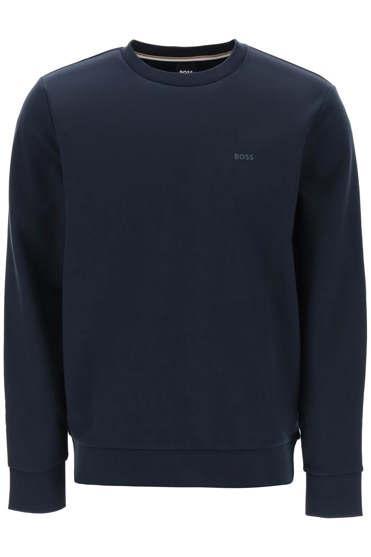 Boss French Terry Crewneck Sweatshirt   Blue