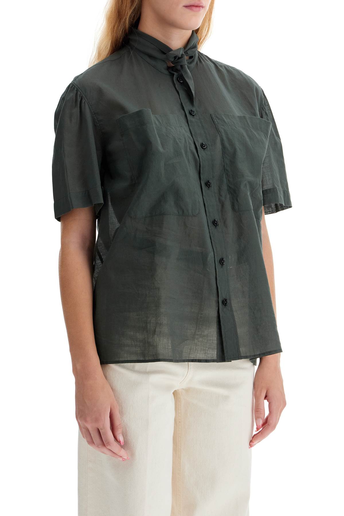 Lemaire "shirt With Integrated Scarf   Grey