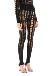 Rui Beaded See Through Leggings   Black