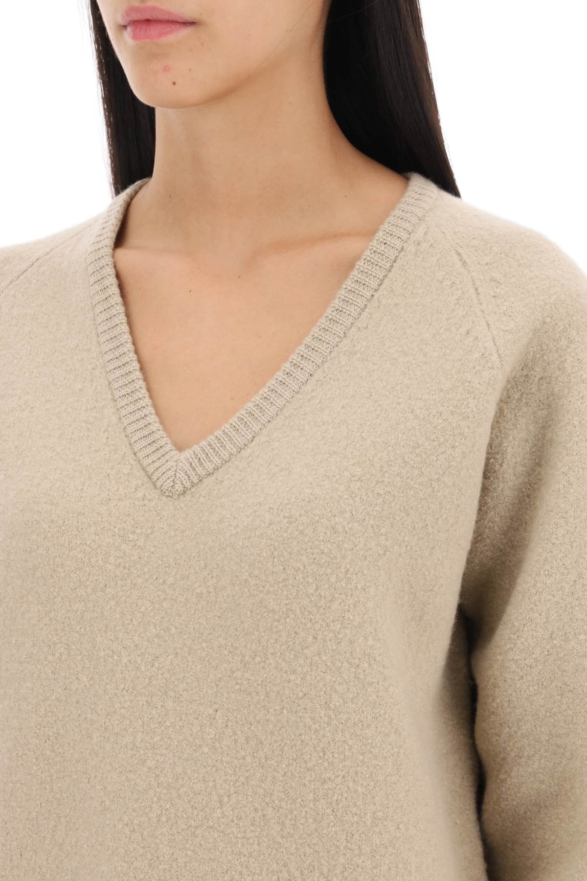 Toteme Felted Wool Sweater   Beige